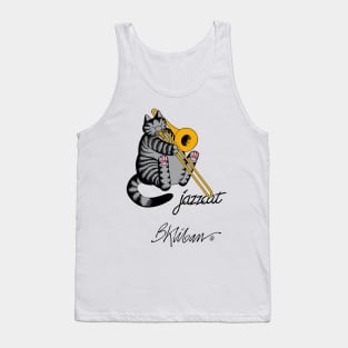 B Kliban Cat - cat plays saxophone Tank Top